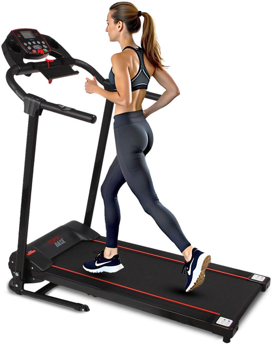 SereneLife Electric Folding Treadmill - Foldable Home Fitness Equipment for Walking & Running, Indoor Home Cardio Machine with Downloadable App, Safety Key, 12 Training Modes, Bluetooth Connectivity