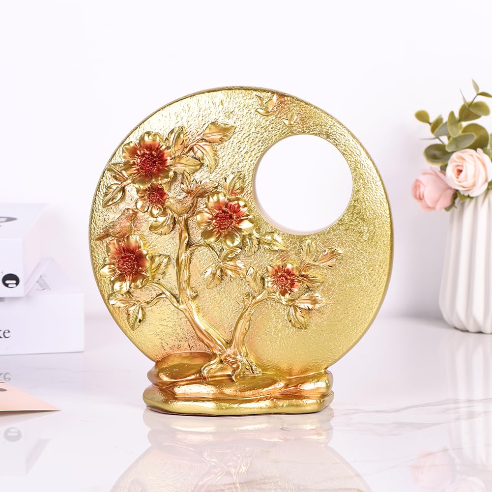 YUNSHID Resin Bird Sculpture Ornaments, Bogu Porch Bird Sculptures, Modern Home Decoration Suitable for Living Room, Bedroom, Bathroom, Office, Dining Table, Bookshelf, Fireplace Centerpiece (Gold)