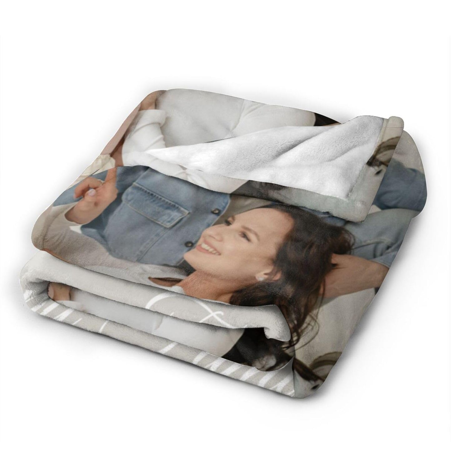 TIOOI Custom Blanket with Photos Printed in USA Personalized Text Customized Blanket for Valentine's Day Gift for Father Mother's Day Christmas