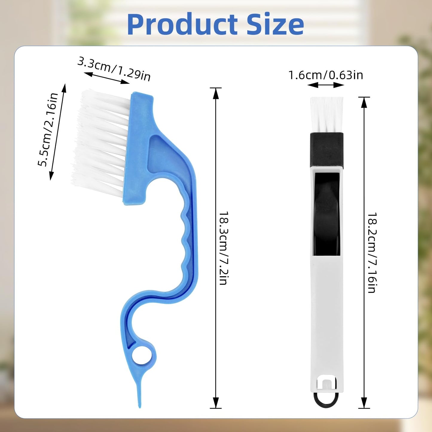 Eduftis 7Pcs Crevice Cleaning Brush, Multifunctional Window Track Cleaning Tools and Window Groove Cleaning Brush, Home Kitchen Bathroom Window Faucets, Easy to Use Cleaner Supplies Tool