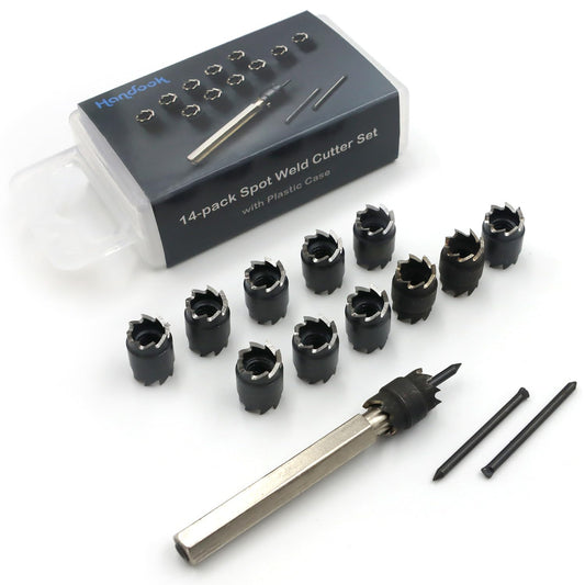 Spot Weld Cutter, Sheet Metal Hole Cutter, Punch Remover Panel Separator for Power Drill Welding Auto Body Work Tool, 3/8 Inch Drill Bit Tool (9-Pack)