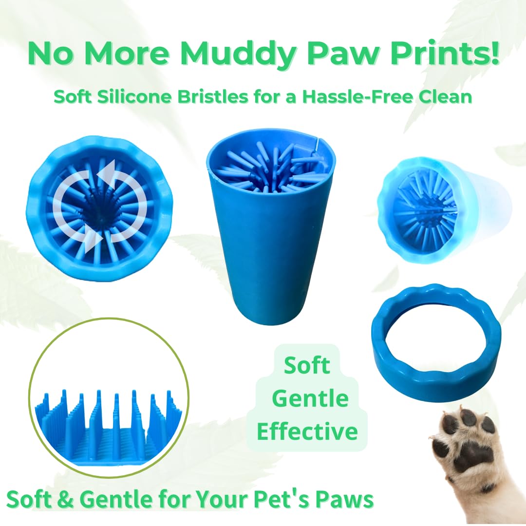 Freelax Portable Dog Paw Cleaner - Premium Quality, Eco-Friendly Silicone, Blue, Medium + Large Size for Pet Supplies and Accessories (Pink)