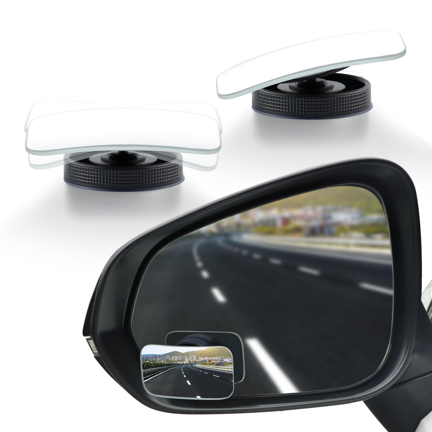 LivTee Blind Spot Car Mirror, HD Glass Frameless Convex Side Mirror Blindspot, Wide Angle Rear View Mirrors for SUVs, Trucks and RVs - Car Accessories