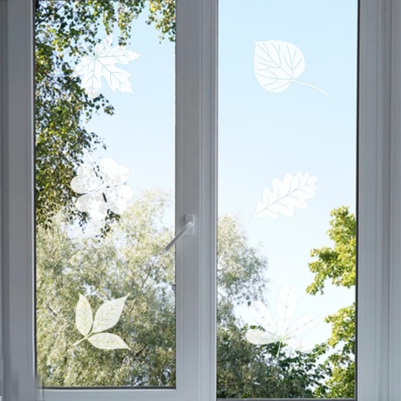 26pcs Leaf Window Strike Prevention Stickers Anti-Collision Window Clings Prevent Bird Strikes on Glass Static Cling Window Decals