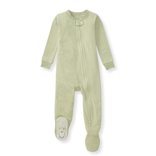 Burt's Bees Baby Unisex Baby Sleeper, Honeysoft Pajamas, One-Piece Zip-up footie PJ, Soft Organic Cotton & Lyocell Blend