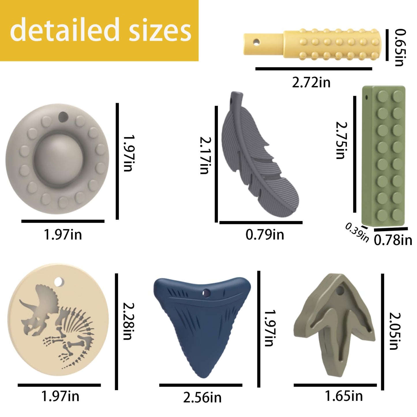 Chew Necklaces for Sensory Kids Teether Autism ADHD Silicone Teething Toys Anxiety Relief to Reduce Fidgeting Stress Oral Fixation 7 Packs