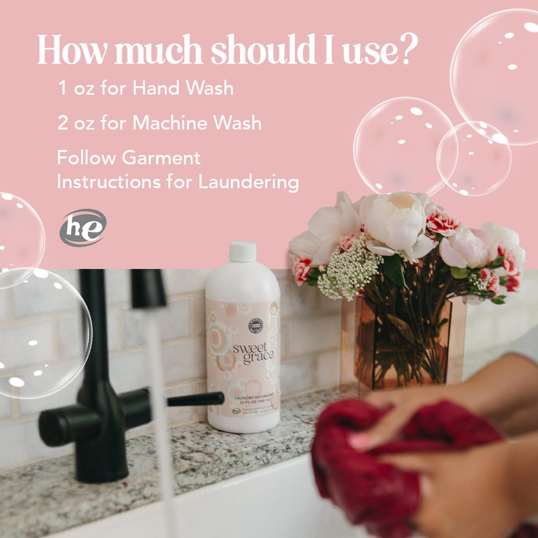 Bridgewater Candle Sweet Grace 32 oz Laundry Detergent Liquid | Highly Scented Luxury Laundry Experience | Deep Cleaning and Powerfully Fragranced