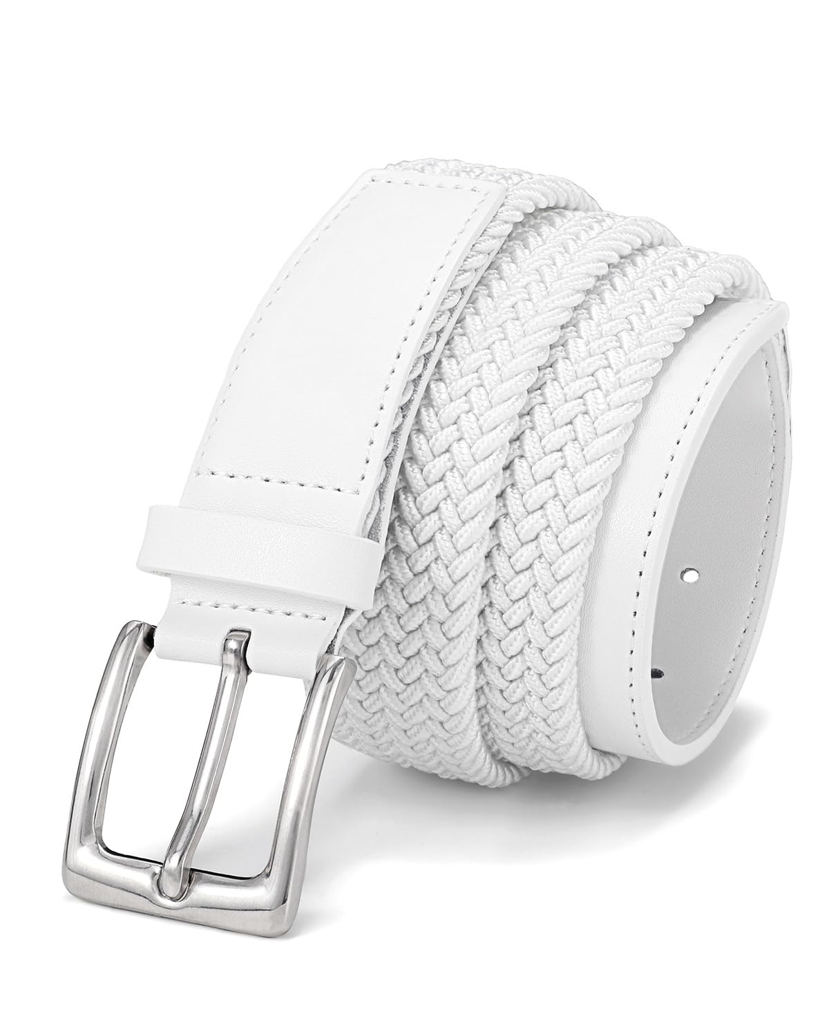 Stretch Leather Belts for Men Casual Jeans Pants Men's Elastic Stretching Belt Mens Golf Belt Woven Birthday Gifts