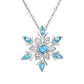 Amanda Rose Collection Sterling Silver Snowflake Pendant Necklace with Blue and White Austrian Crystals