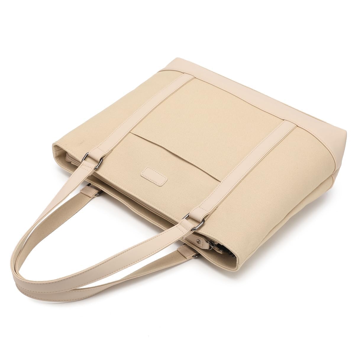 Laptop Bag for Women - Teacher Canvas Tote Bag with Compartments, Work Tote Bag for Travel Office 15.6 Inch