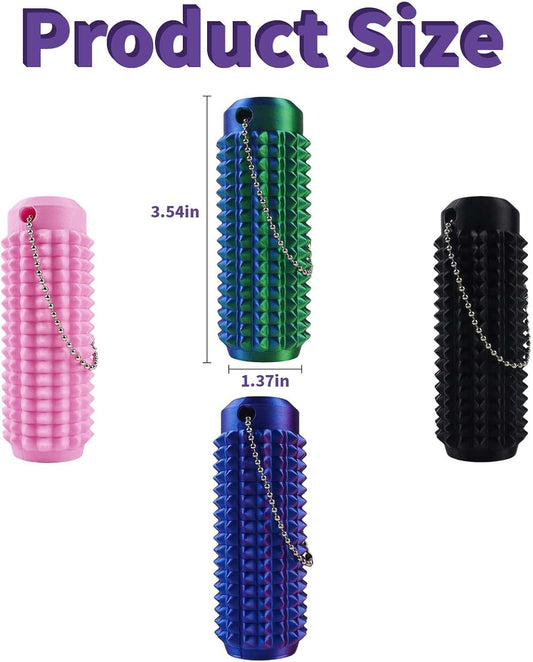 QETRABONE 4 Pcs Pain Stim Fidget Keychain, 3D Printed Fidget Toys Spiky Grippie Sensory Stress Relief Toys, Novelty Gifts for Friends Family