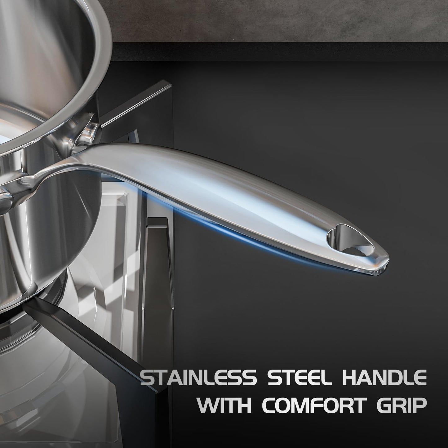 Meythway 𝐇𝐄𝐀𝐕𝐘 Pots and Pans Set Non Toxic, 16PCs Stainless Steel Cookware Set with Steamer, Kitchen Induction Cookware with Utensil Sets, Pot Protectors and Apron For Oven & Dishwasher Safe