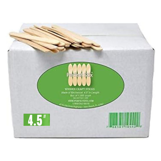 4.5" Colored Craft Sticks/Popsicle/Crafting 3/8" - Package of 1,000ct