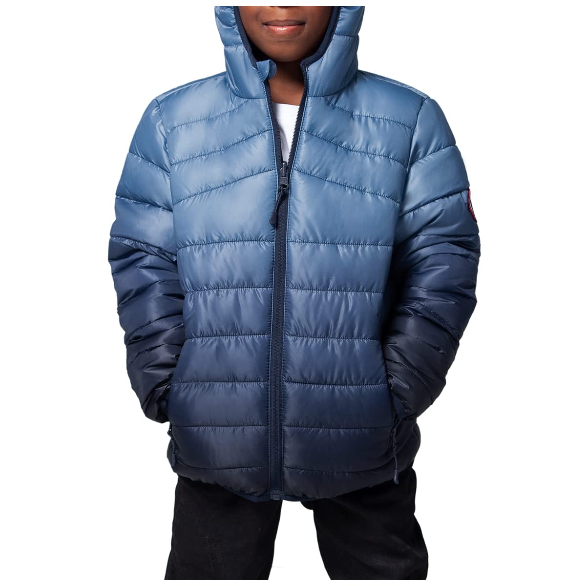 Rokka&Rolla Boys' Reversible Lightweight Puffer Jacket Hooded Water-Resistant Winter Coat