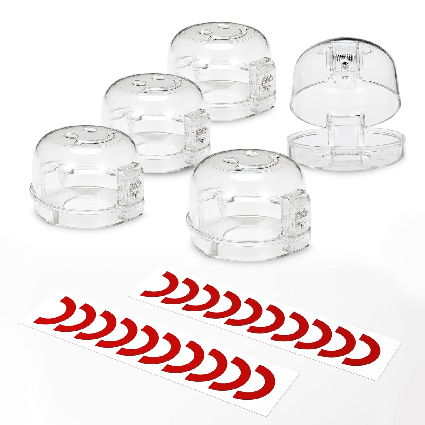 Stove Knob Covers for Child Safety - 5 Pack Babepai Upgraded Double-Key Design Universal Size Baby Safety Gas Oven Knob Covers Stove Guard Baby Proofing