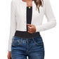 Newshows Cropped Cardigan Sweaters for Women 2025 Crew Neck Button Down Open Front Knit Bolero Shrugs