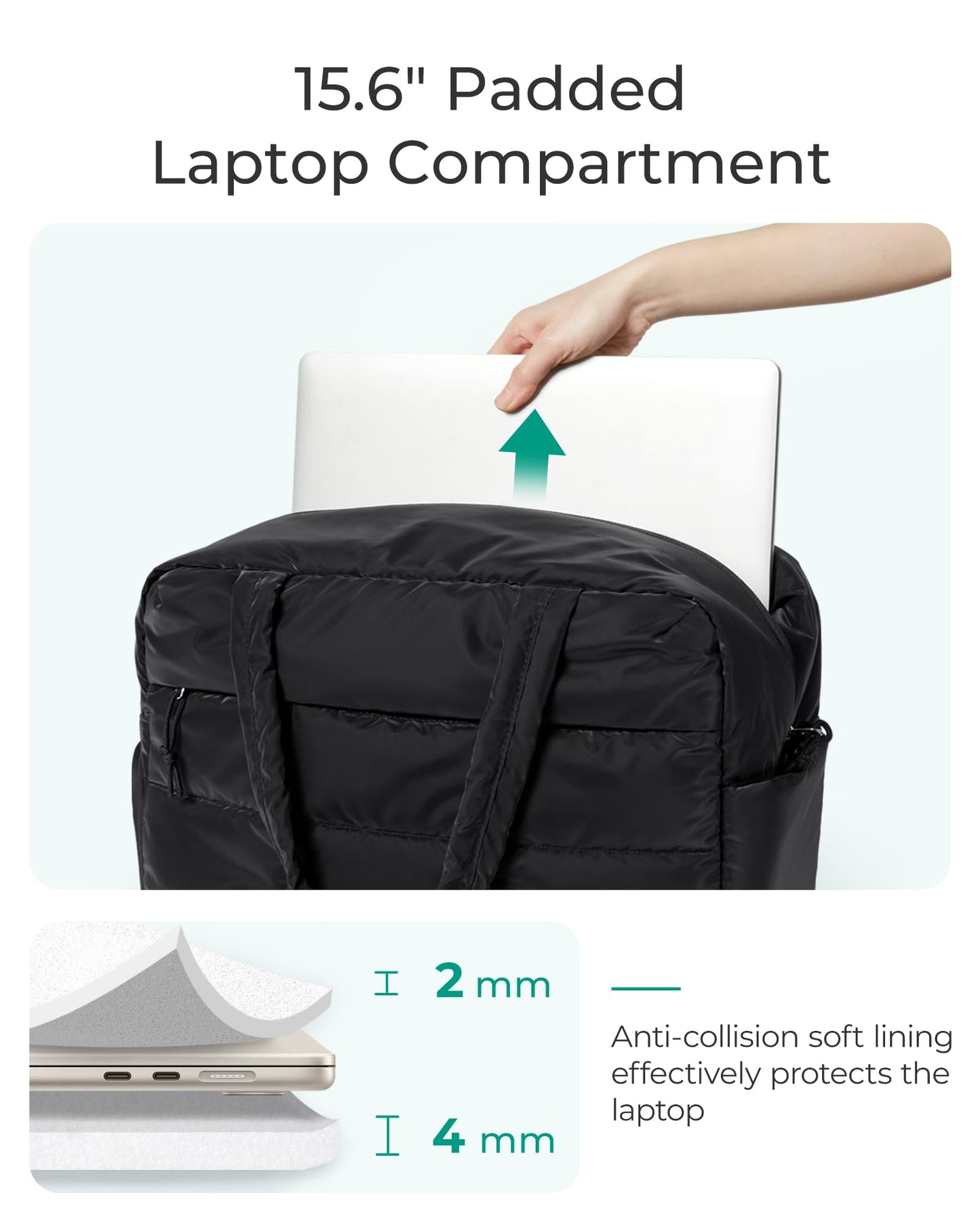 BAGSMART Gym Bag for Women, Carry on Travel Duffel Bag, Water-resistant Weekender with Shoe Compartment, Black