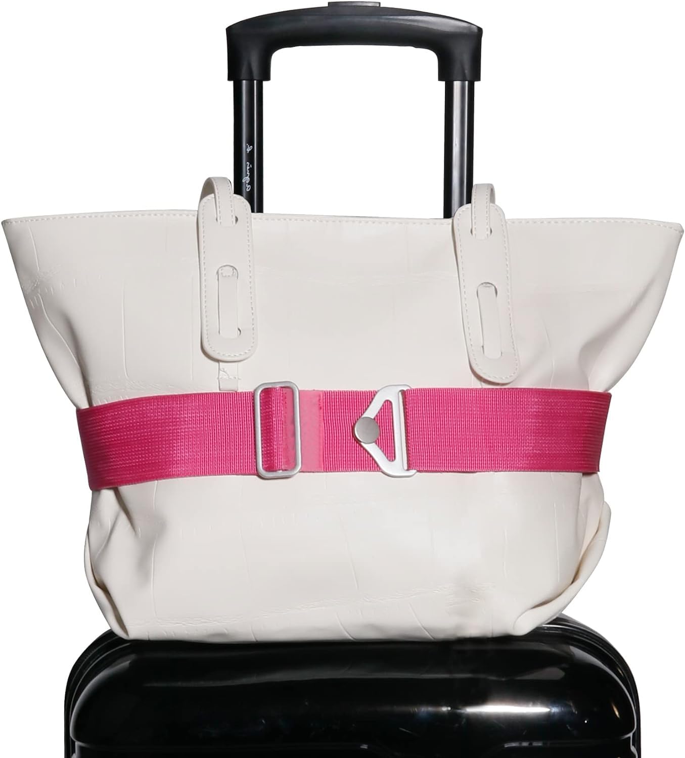 TOOVREN 2-in-1 Travel Belt for Luggage Straps Add a Bag Bungees Suitcase Luggage Strap Over Handle Suitcases Belt for Carry On Bag Adjustable Backpack Attachment Airport Travel Accessories Rose