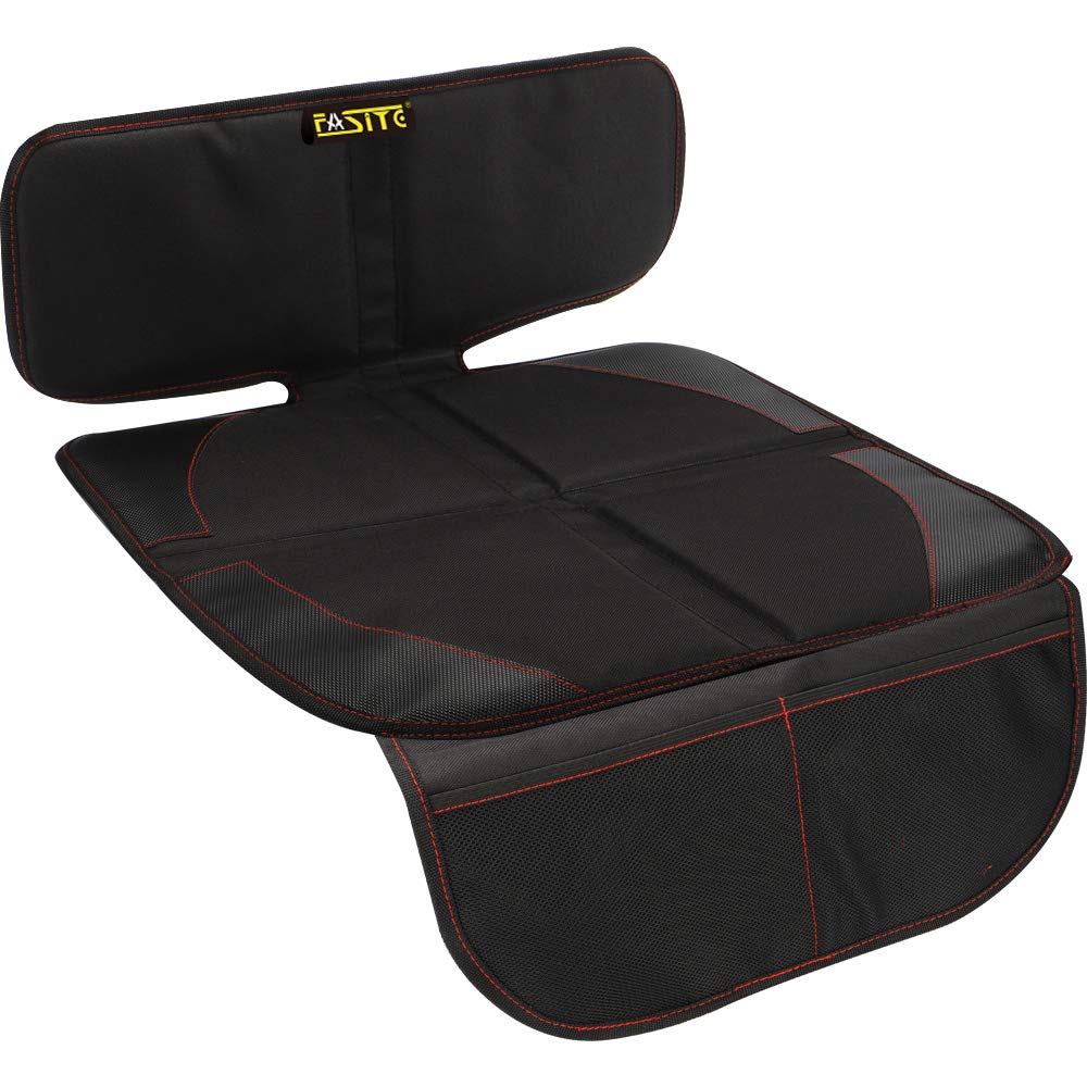 FASITE Car Seat Protector for Baby Child Car Seats - Non-Slip Waterproof Car Seat Cover Pad Protector with Mesh Pockets