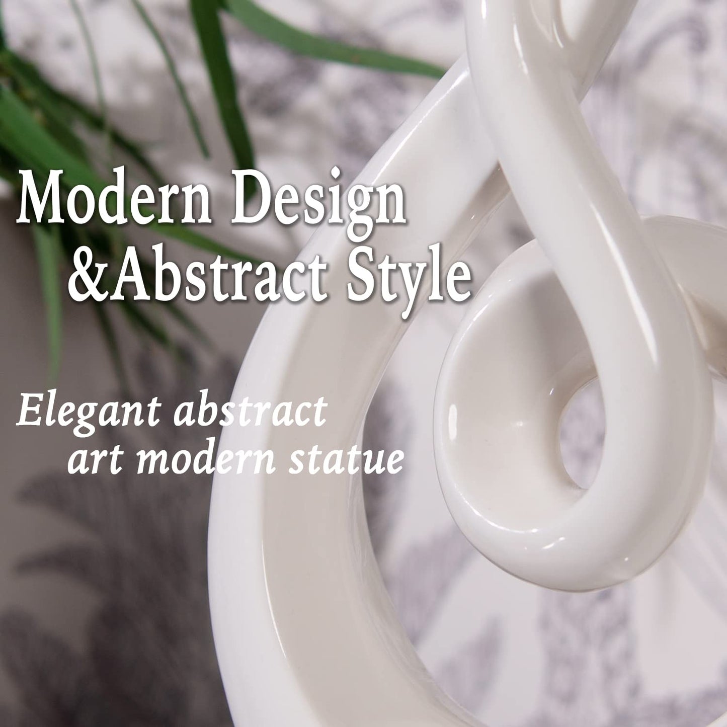 LC LCdecohome Modern Abstract Art Table Decoration - Ceramic Statue Modern White Ornaments for Living Room Great Gift Idea Home Décor 5 * 2.5 * 10.5 inch Gift Box Included