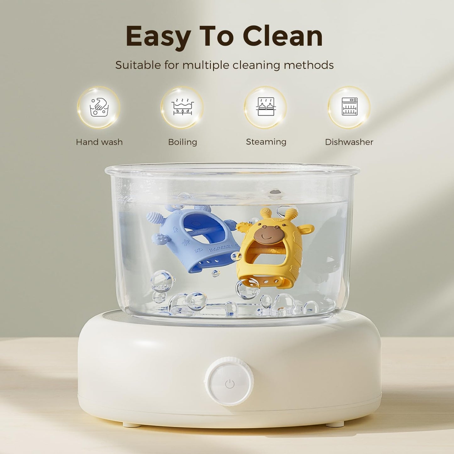 Momcozy Baby Teether Toys | Baby Teething Toys | Baby Teething Relief | Food Grade Silicone Teether Baby Toys | Baby Teether 0-6 Months | Teething Toy 6-12 Months | Baby Essential | Yellow