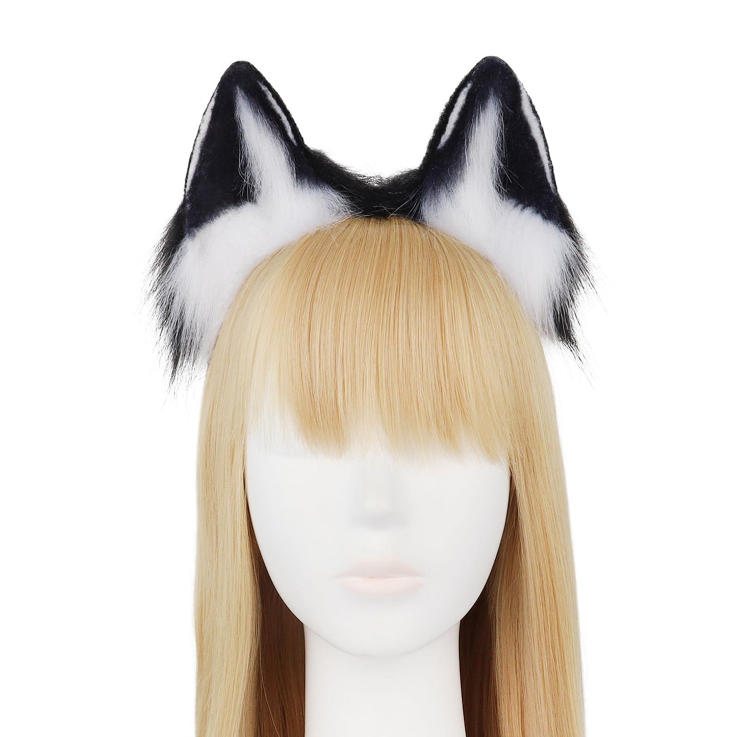 COSYEARS Fox Wolf Ears Headband Furry Tail Plush Cat Paw Mittens Gloves Set Halloween Party Costumes Accessories