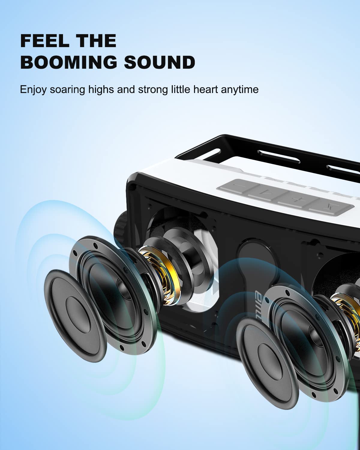 Inwa Bluetooth Outdoor Speaker, IPX5 Waterproof Wall Mount Speaker, Wireless Sync Up to 100 Speakers, Connect Seamlessly to Phone, Computer, Echo Dot, Suitable for Patio, Porch, Gazebo, Garage, 2 PCS