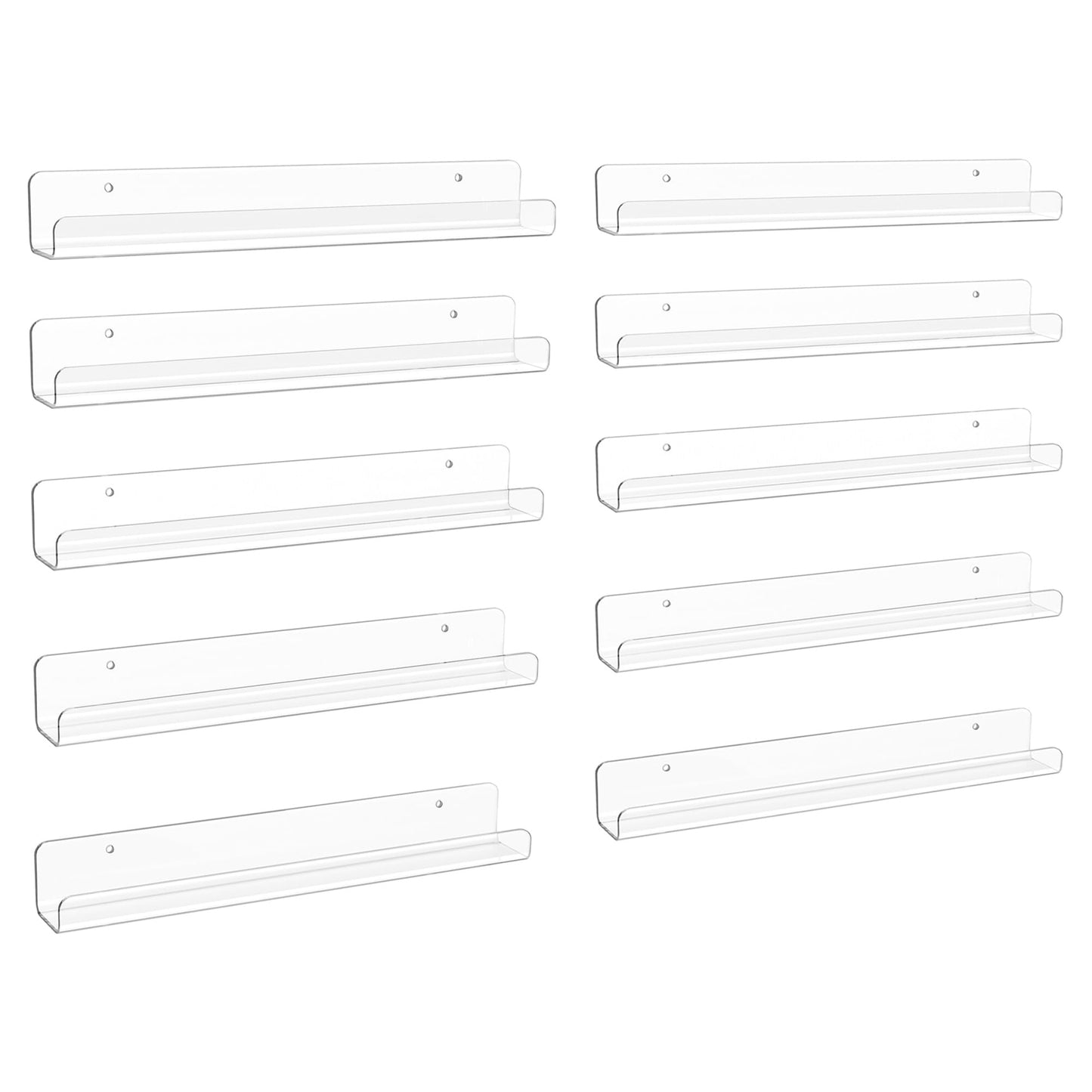 upsimples 8 Pack Vinyl Record Wall Mount Shelves, 12" Vinyl Holder for Album Record Storage & Display, Clear Acrylic Floating Shelves for Wall Decor, Kids Bookshelf, Magazine Rack, Picture Ledge