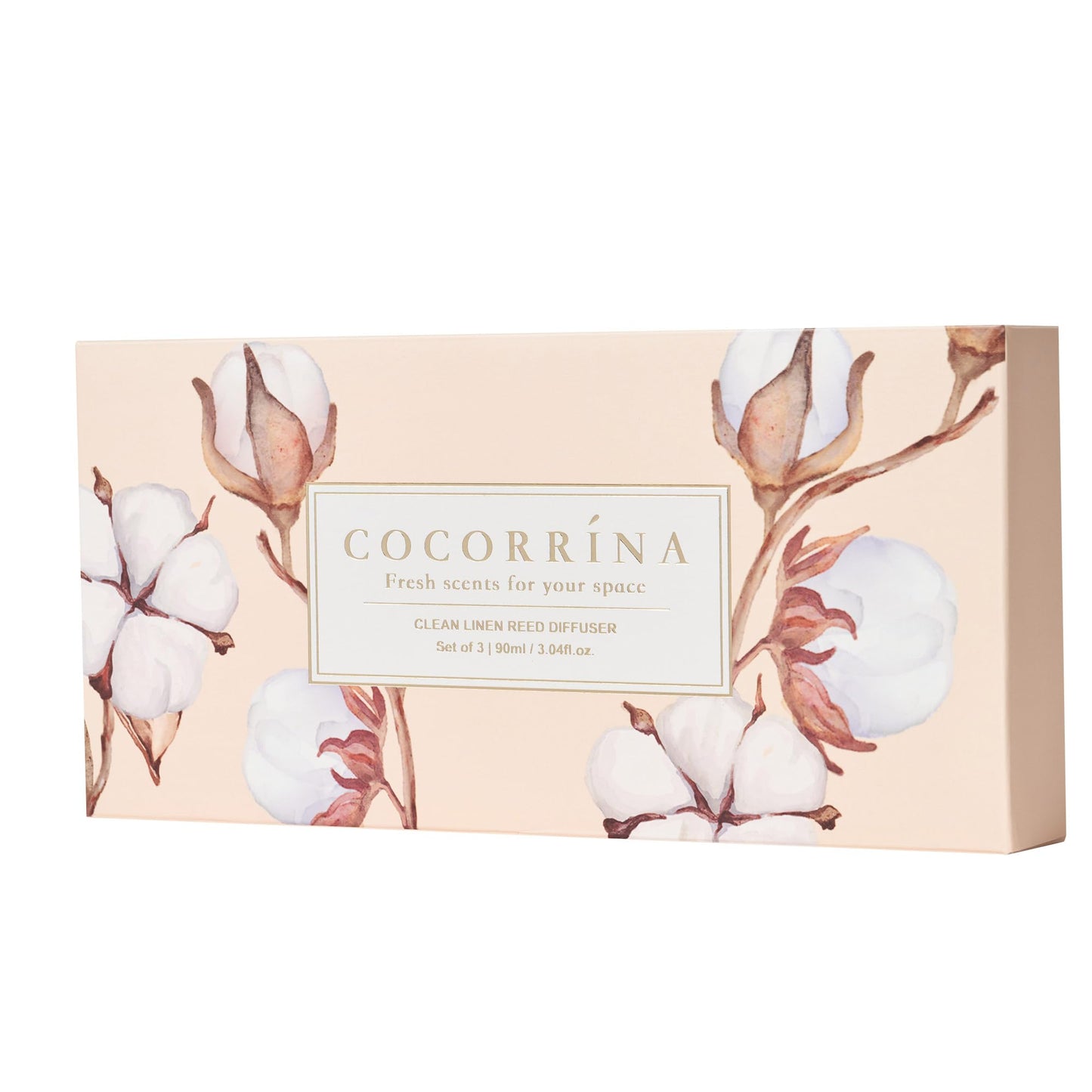 COCORRÍNA Reed Diffuser Set of 3-3 Pack/ 3.04 Fl.oz Diffuser with 24 Sticks Cashmere Vanilla/Sandalwood Rose/Clean Linen Reed Diffuser for Home Bathroom Office Decor