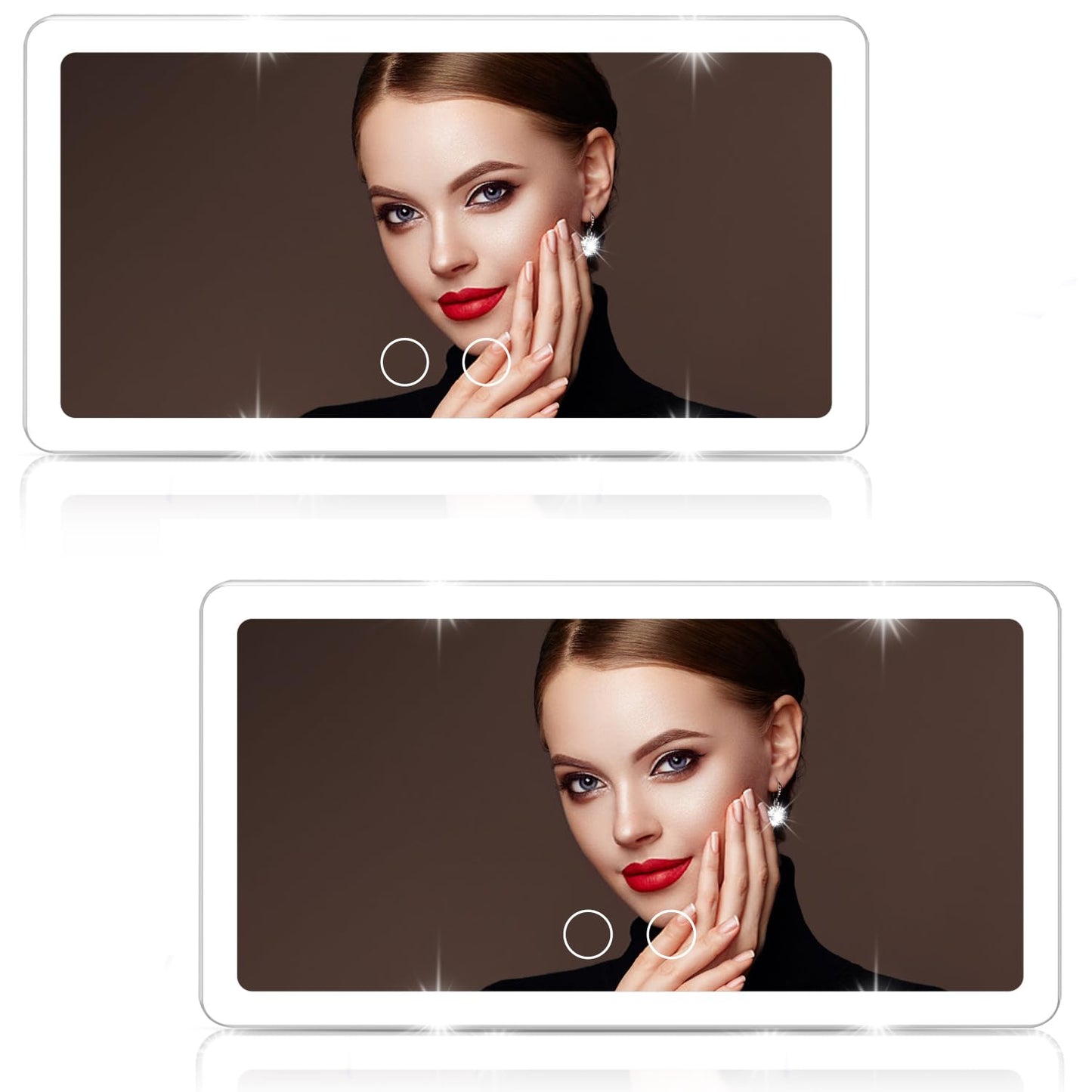 Car Sun Visor Vanity Mirror with 3 Light Modes & 80 LEDs, Rechargeable LED Cosmetic Makeup Mirror, Dimmable Touch Control, Universal for Car Truck SUV