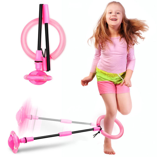 Skip Ball for Kids, Portable Foldable Colorful Flash Wheel Swing Ball Sports Fitness Toys for Girls & Boys,Toy for Kids & Adults. Gifts for Mom Women & Girls Toys Age 5-10 Years