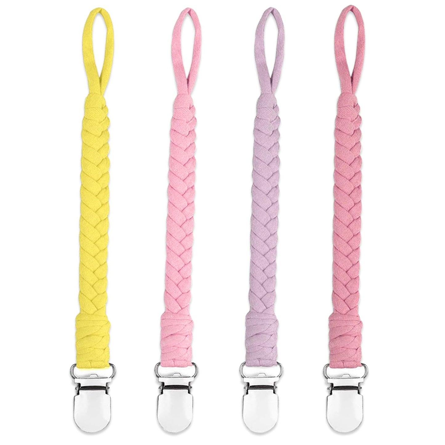 7 Pcs Braided Pacifier Clip, Pacifier Clips for Boys & Baby Girls, Pacifier Holder Clip Binky Clips