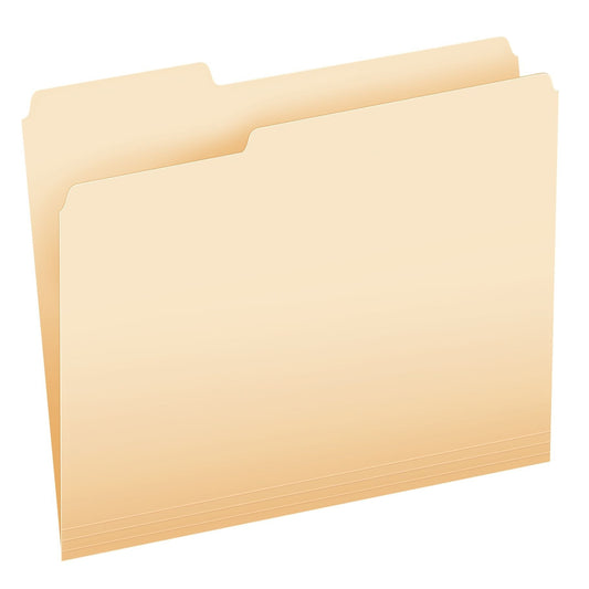 Pendaflex File Folders, Letter Size, 8-1/2" x 11", Classic Manila, 1/3-Cut Tabs in Left, Right, Center Positions, 100 Per Box (65213)