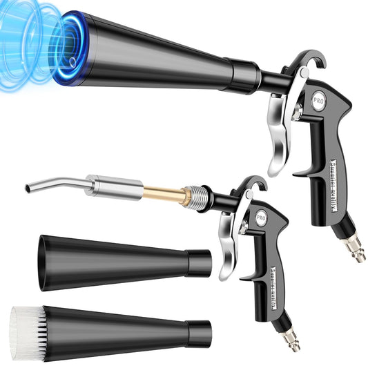 cropyoyo Dry Cleaning Gun,High-Pressure Air Blow Gun,Car Cleaning Gun,Air Nozzle Blow Gun, Car Air Blow Gun with 2 Nozzles,Works with Air Compressor and Quickly removes Surface Dirt and dust