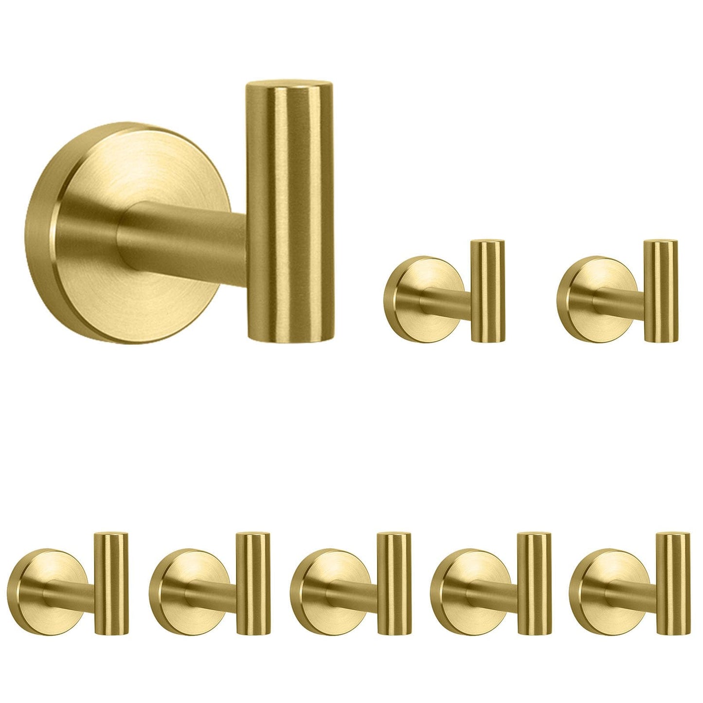 NearMoon Bath Towel Hooks- SUS 304 Stainless Steel Robe Hook Holder, Heavy Duty Coat Hook for Bathroom Livingroom Hotel Kitchen Garage, Wall Mounted- 4 Pack (Brushed Nickel)