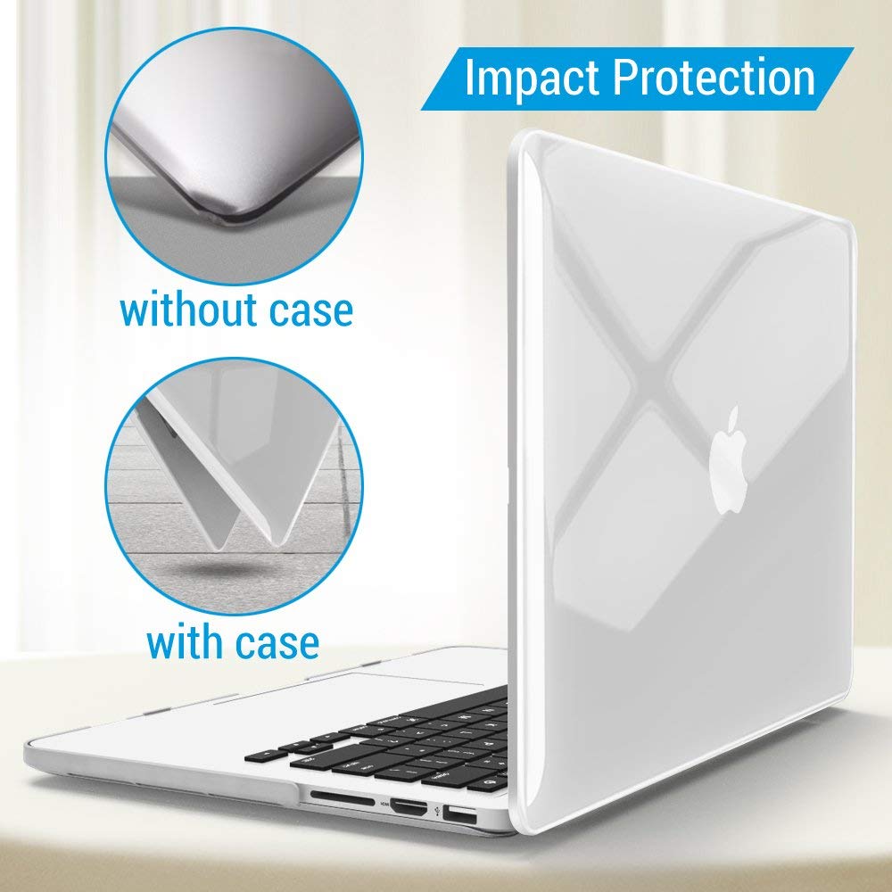 IBENZER Compatible with MacBook Pro 13 Inch Case 2015 2014 2013 end 2012 A1502 A1425, Hard Shell Case with Keyboard Cover for Old Version Apple Mac Pro Retina 13, Crystal Clear, R13CYCl+1 F
