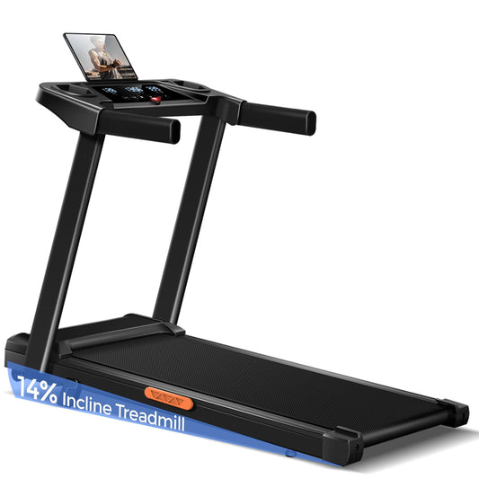 3-in-1 Treadmill with 14% Incline, Foldable Treadmills for Home with Handle, Portable Treadmills with 300 Lbs Weight Capacity, 3.0HP Quiet Walking Pad Treadmill, Three Touch Screen