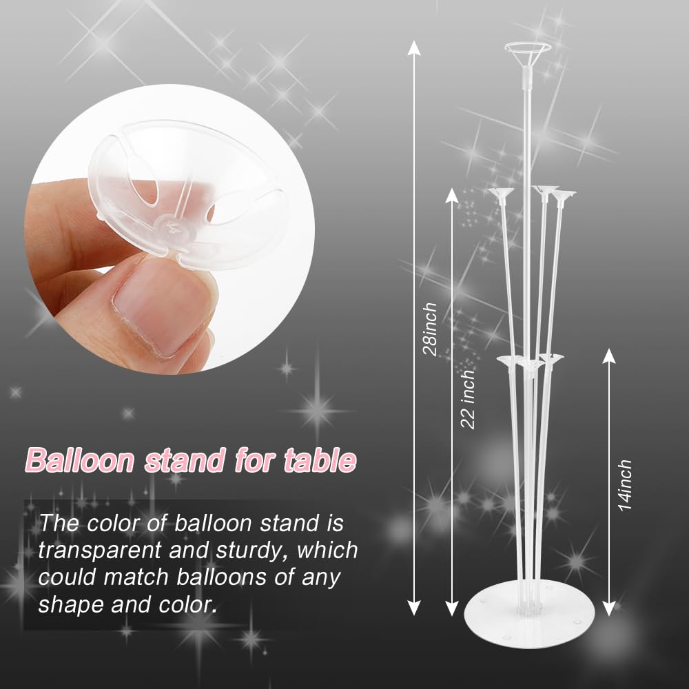 Balloon Stand Kit - 4 Sets with Balloon Sticks, Stands for Table & Floor, Archer with Base for Parties & Decorations