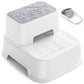 MangoHood Step Stools for Kids - Double up Toddlers Stool Multifunctional Toilet Stepping Stool for Kids Anti-Slip Step Stool for Bathroom Sink, Potty Training, Kitchen (White-1Pack)