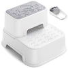 MangoHood Step Stools for Kids - Double up Toddlers Stool Multifunctional Toilet Stepping Stool for Kids Anti-Slip Step Stool for Bathroom Sink, Potty Training, Kitchen (White-1Pack)
