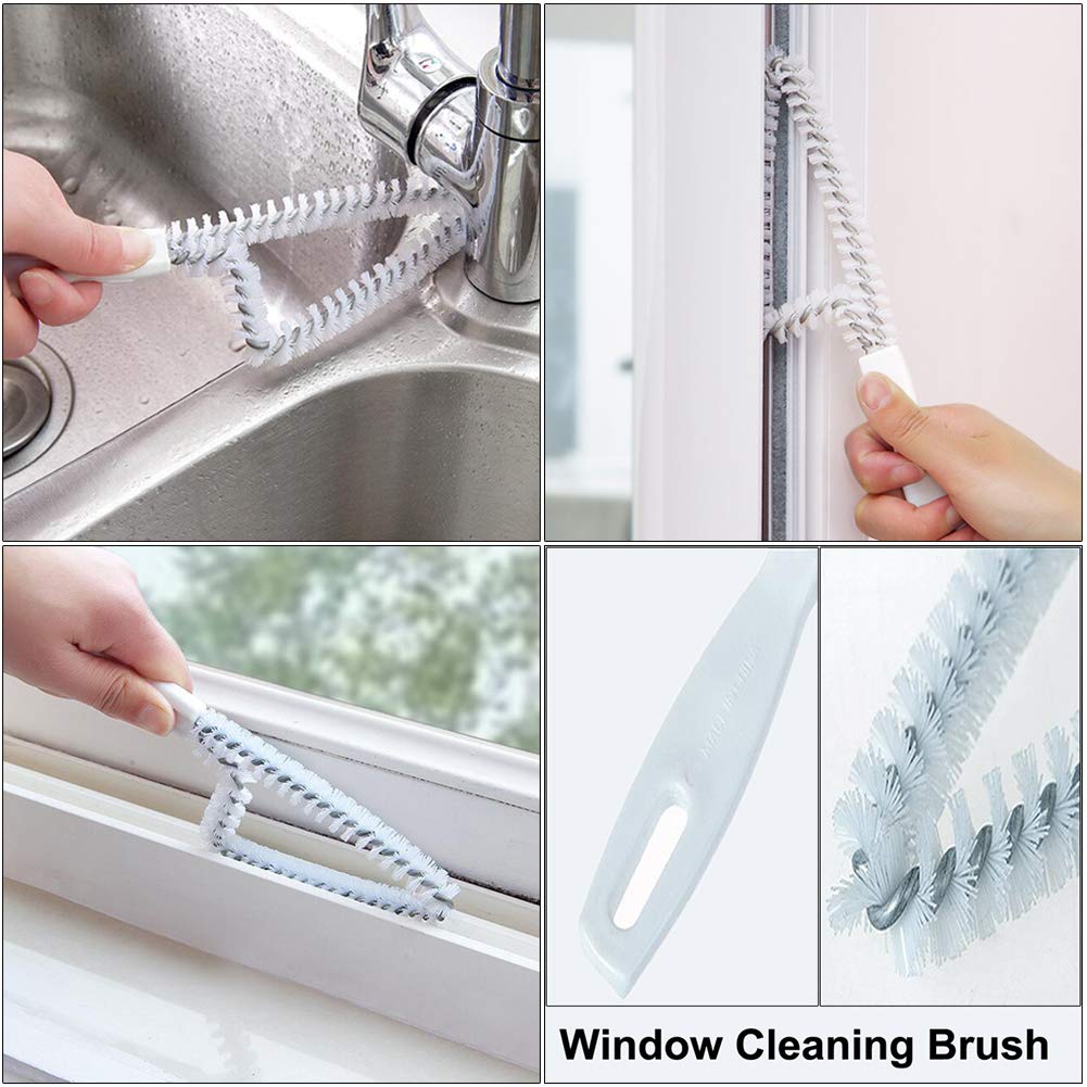 Window Track Cleaning Brush Kit - 5 Pack Multifunctional Handheld Crevice Brush for Blinds, Sliding Doors, Tile Grout, Bottles & Shutters