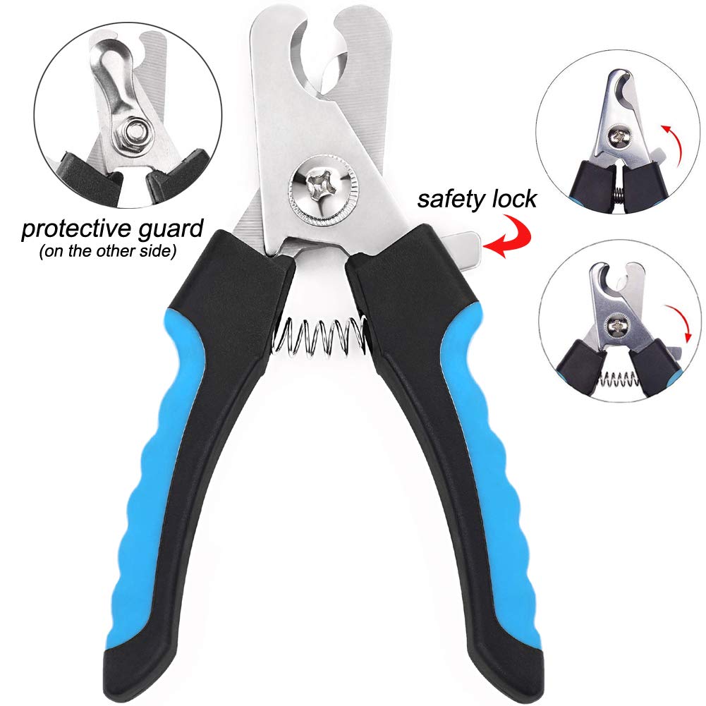 Freewindo Dog Grooming Scissors Kit, Safety Round Tip, Heavy Duty Stainless Steel Dog Scissors and Dog Nail Clippers for Grooming Full Body