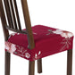 SearchI Stretch Dining Chair seat Covers Set of 6, Soft Removable Washable seat Covers for Dining Chairs, Dining Room seat Cover Protector (Rear-Covered, Red)