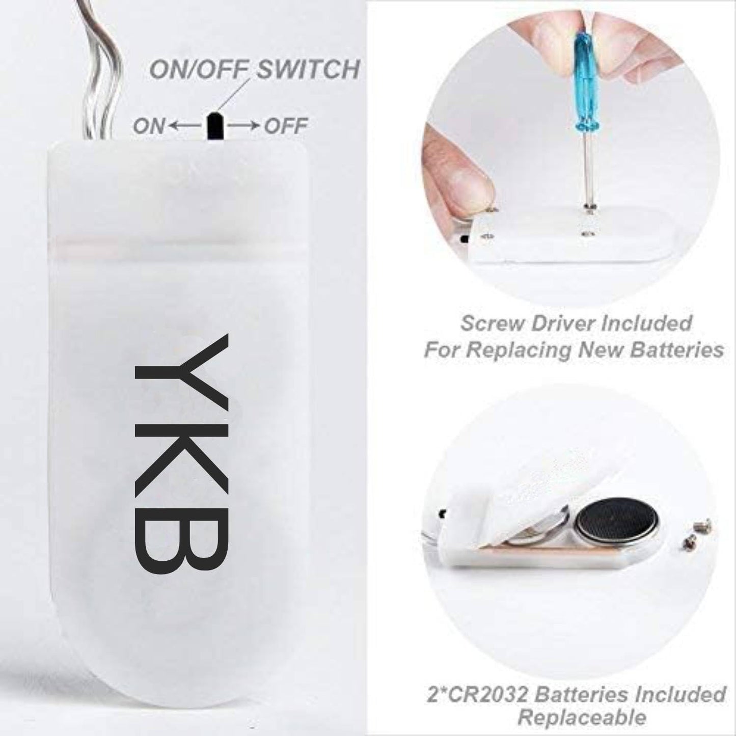 YKB 6 PCS Fairy Lights LED Starry String Lights with 20 Micro LEDs on 3.3FT/1m Copper Wire, Powered by 2xCR2032(Incl) Batteries, for Wedding Party Holiday Halloween Christmas Decorations, Warm White