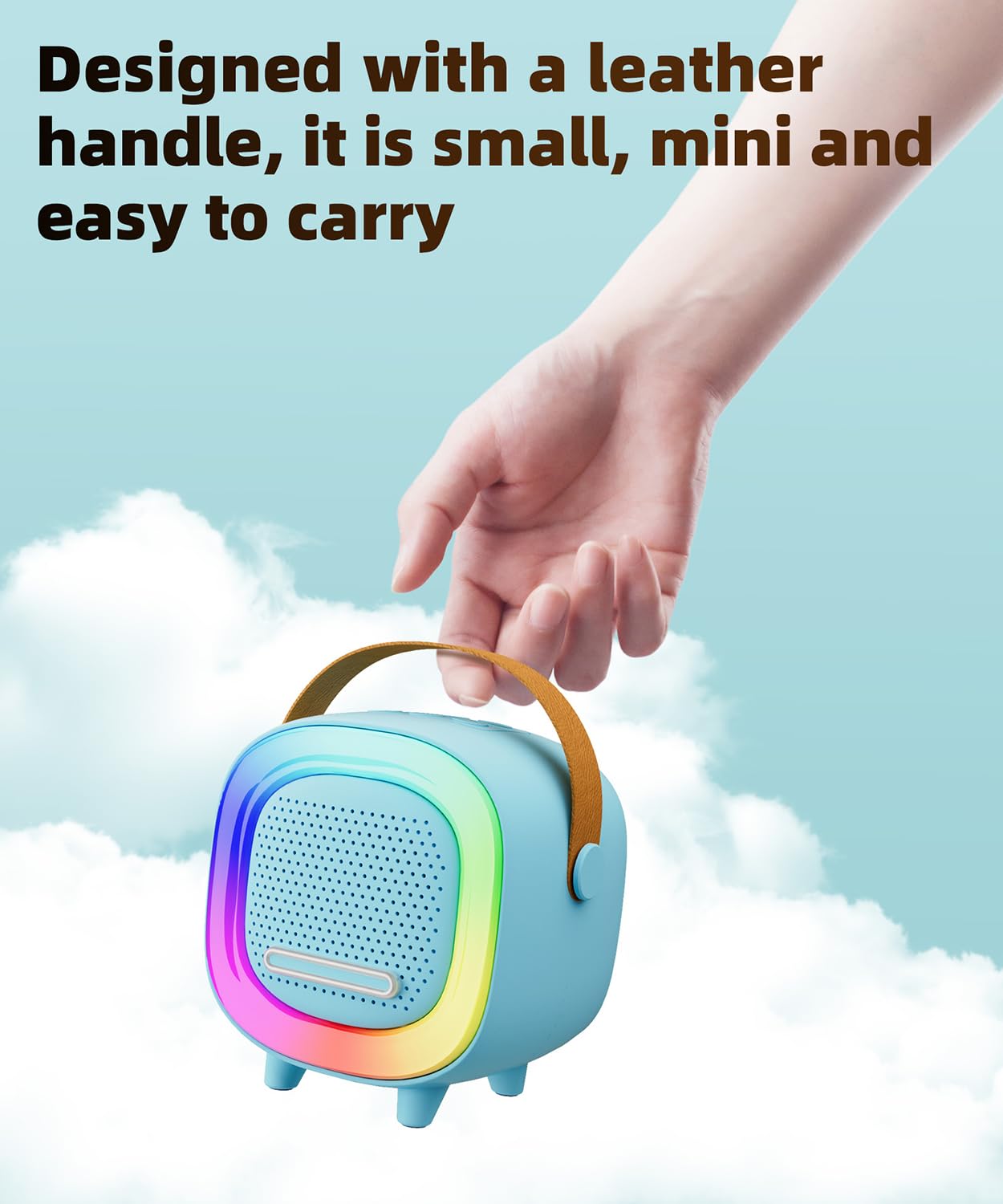 Mini Karaoke Machine Speaker for Kids Adults, Portable Bluetooth with 1 Wireless Microphones, Children's Day Birthday Gift Ideas for Toys for Teens Boys and Girls Aged 4, 5, 6, 7, 8, 9, 10, 11, 12+