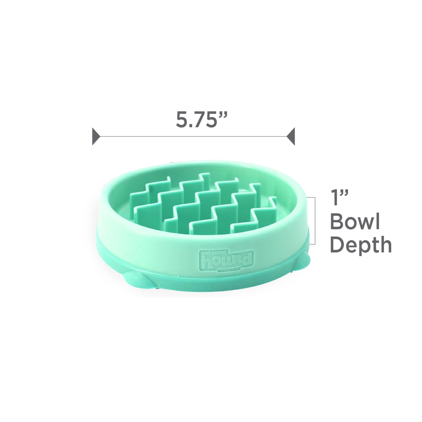 Outward Hound Fun Feeder Slo Bowl Slow Pet Feeder Bowl for Dogs in Mint Plastic