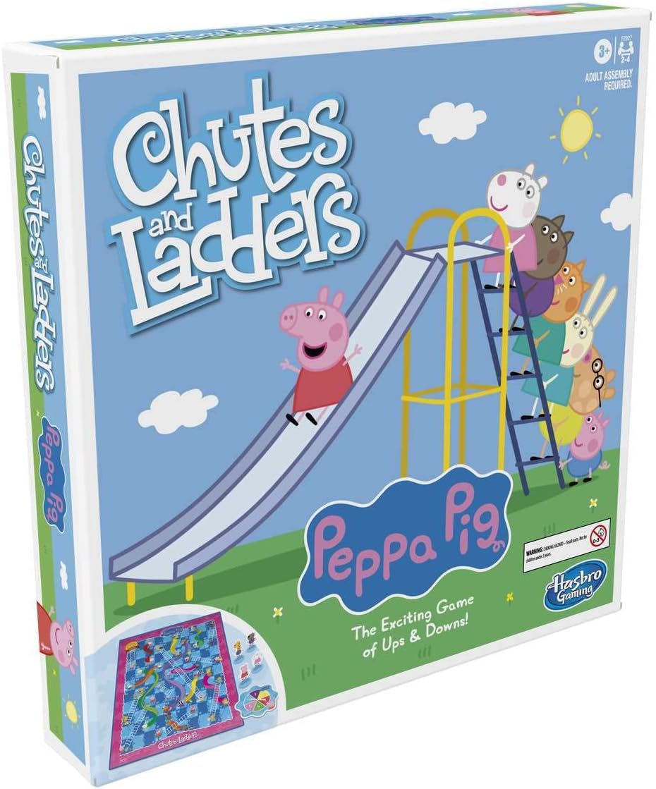 Hasbro Gaming Chutes and Ladders: Peppa Pig Edition Board Game for Kids Ages 3 and Up, Preschool Games for 2-4 Players