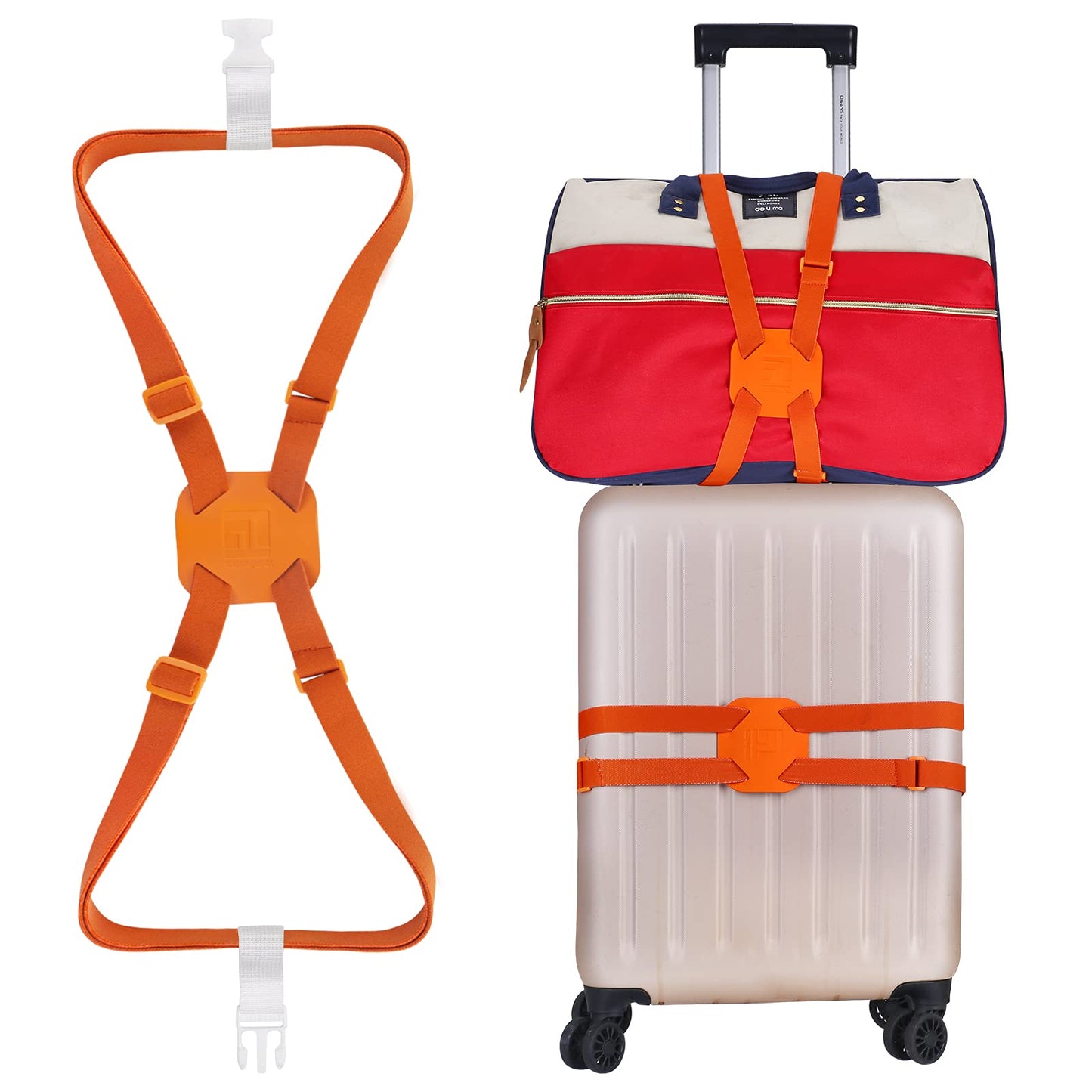 Luggage Straps Bag Bungees for Add a Bag Easy to Travel Suitcase Elastic Strap Belt (Black) …