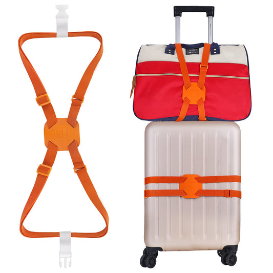 Luggage Straps Bag Bungees for Add a Bag Easy to Travel Suitcase Elastic Strap Belt (Black) …