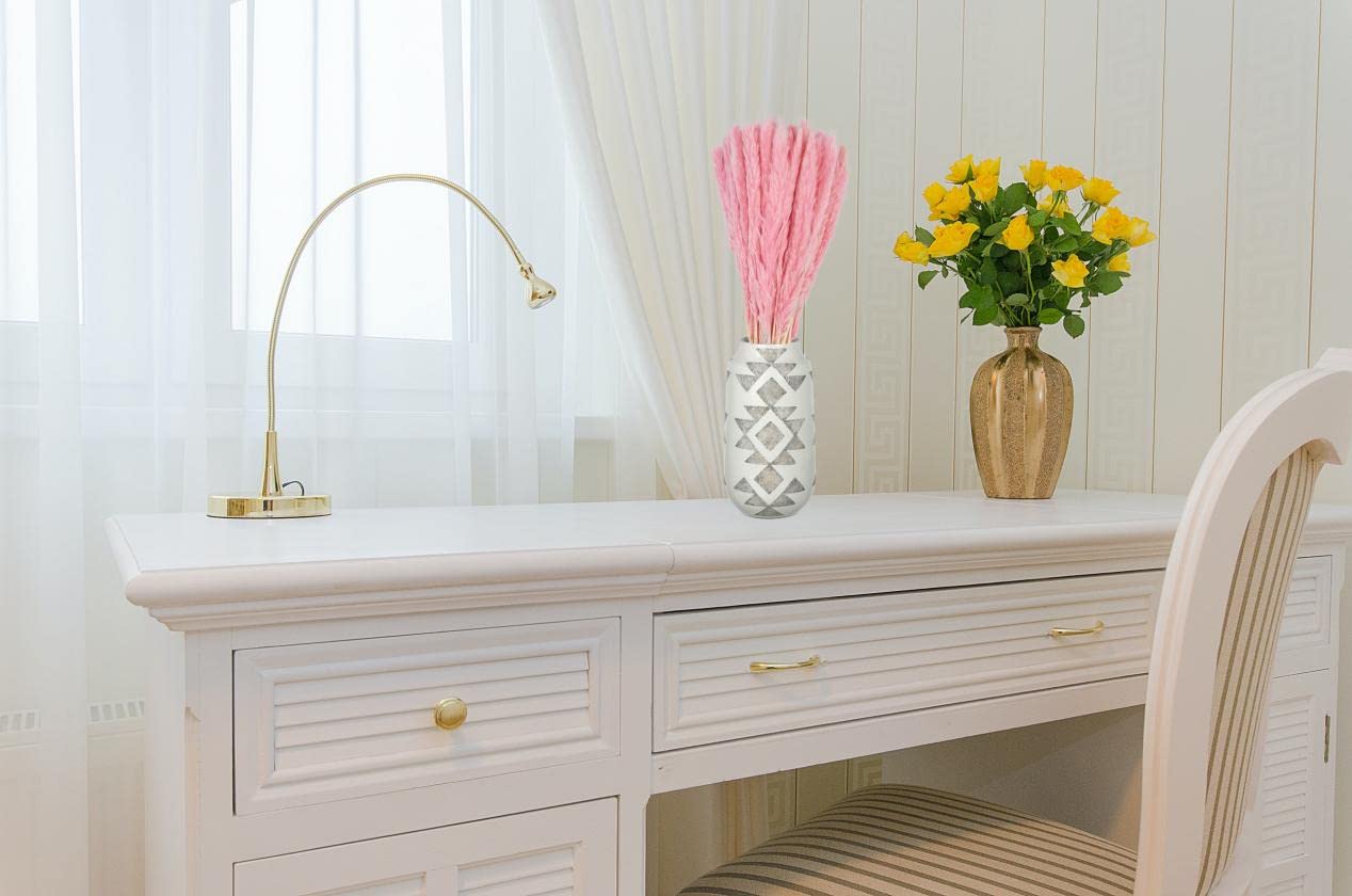 MLSG 60 Stems Pampas Grass 17.5",Natural Dry Flowers Small Pampas Grass Branches for Vase Flower Arrangement Wedding Kitchen Home Decor（Pink）